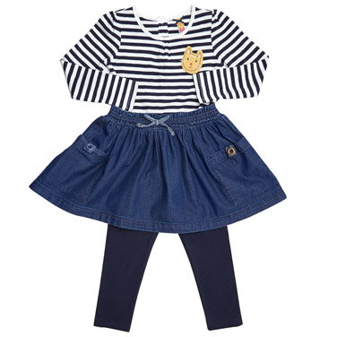 Toddler Stripe Denim Dress And Leggings